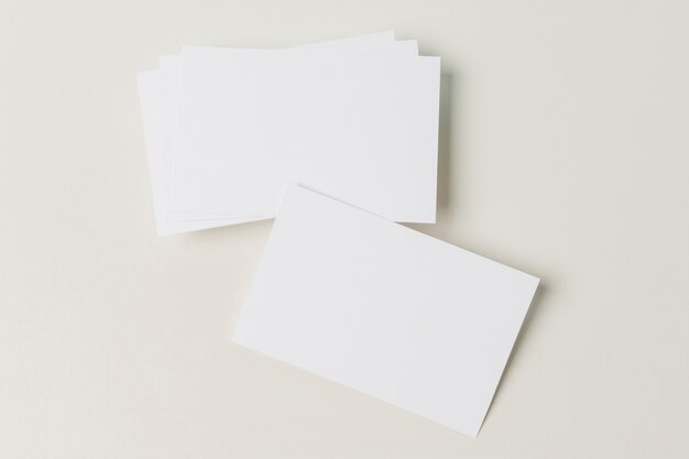 Top view blank business card