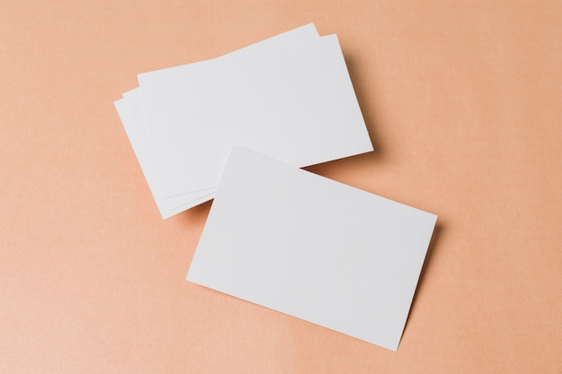 Top view blank business card