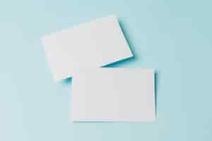 Free photo top view blank business card