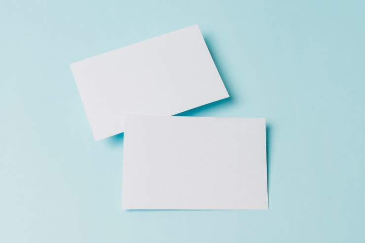 Free Photo top view blank business card