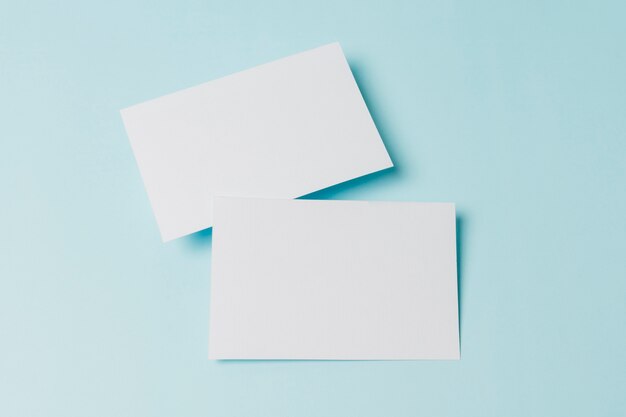 Top view blank business card