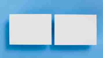 Free photo top view blank business cards concept