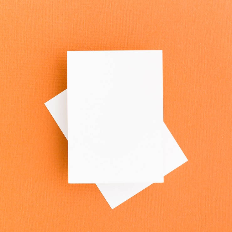 Free Photo top view blank business cards concept