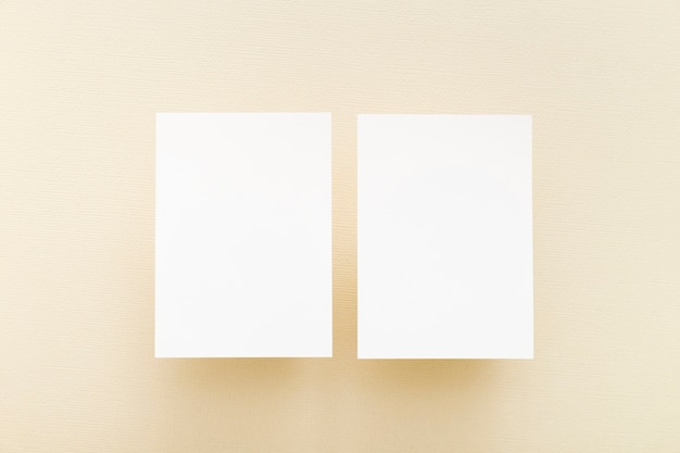 Free photo top view blank business cards