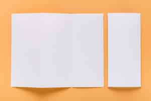 Free photo top view of blank menu paper