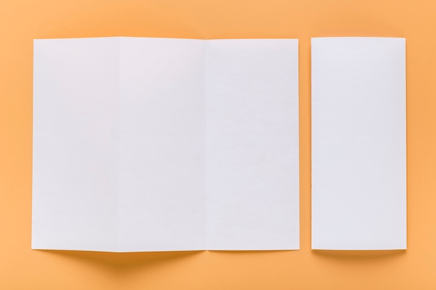 Top view of blank menu paper