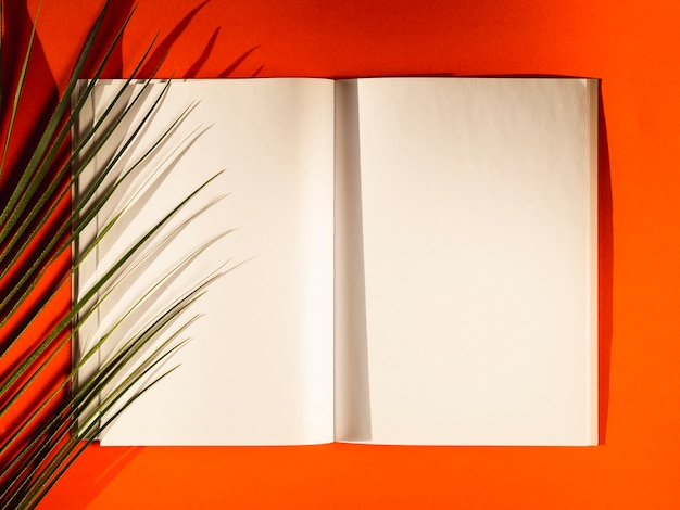 Top view blank papers on a red background