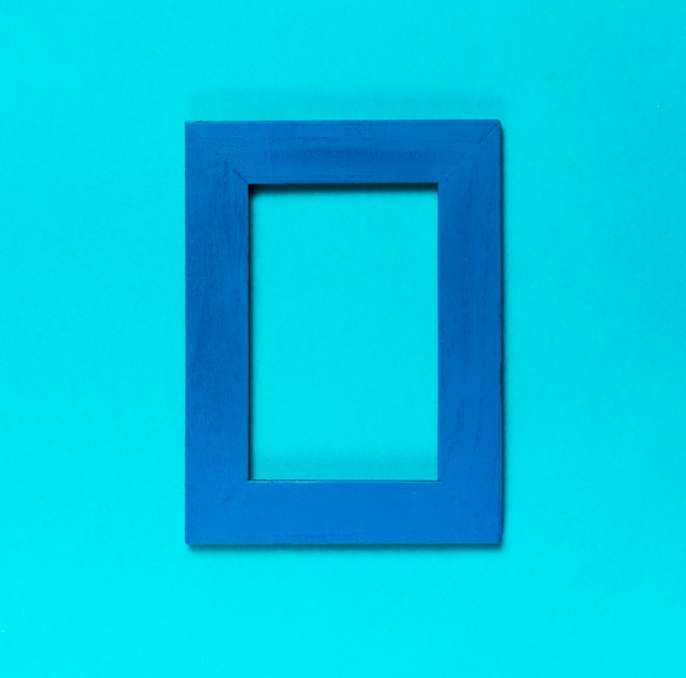 Free photo top view blue decorative frame