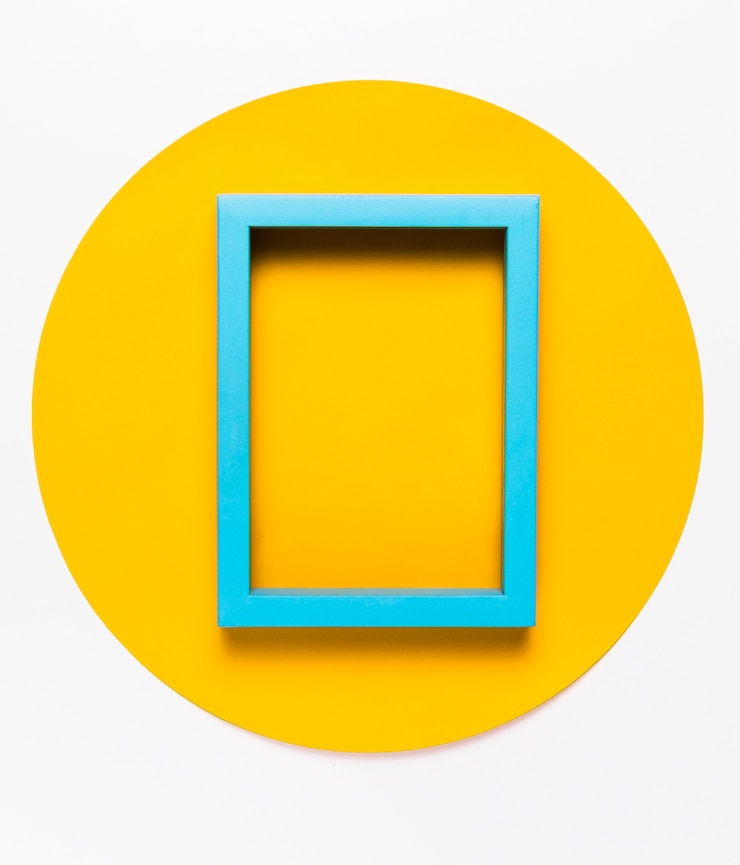 Free Photo top view blue decorative frame