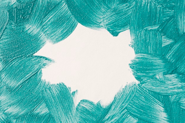 Top view of blue paint brush strokes with copy space