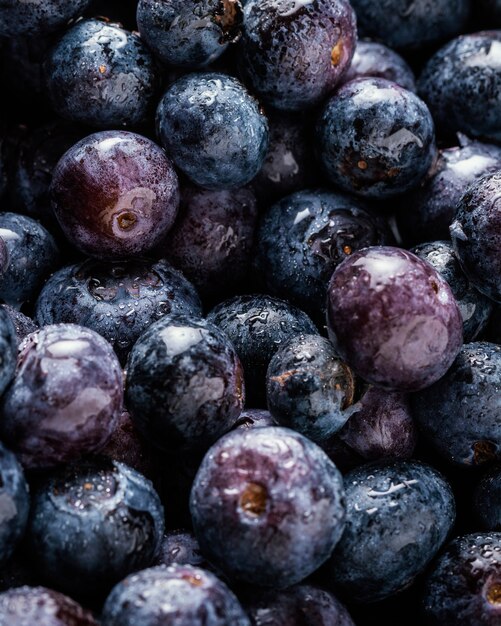 Top view blueberries arrangement