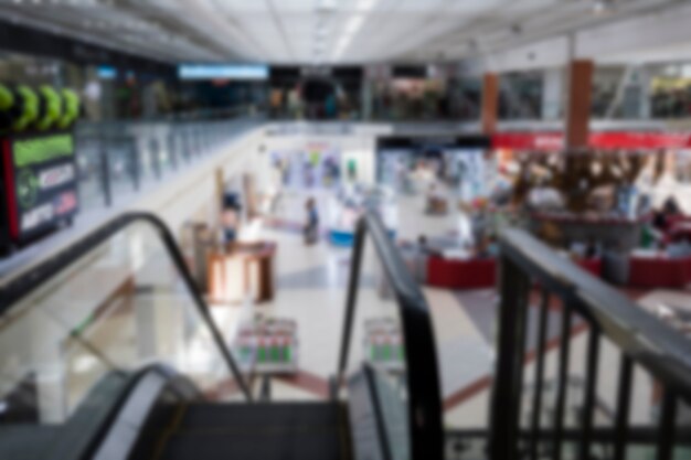 Top view blurred shopping mall