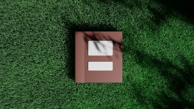 Top view book on grass