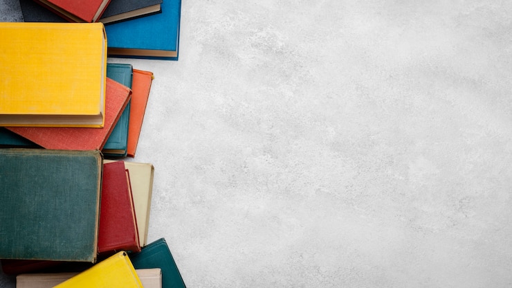 Free Photo top view of books with copy space