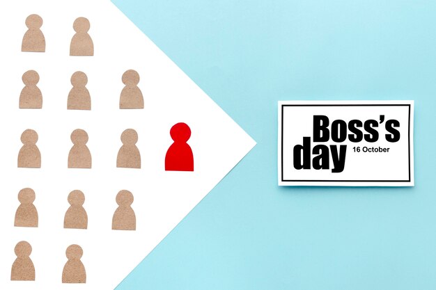 Top view of boss day concept