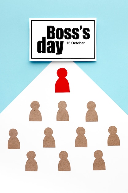 Top view of boss day concept