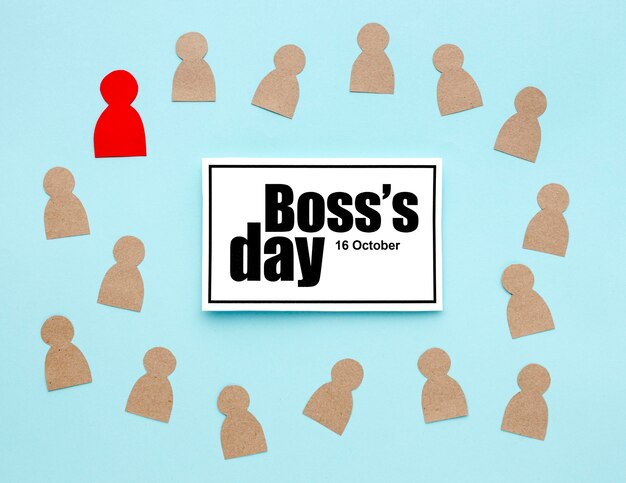 Top view of boss day concept