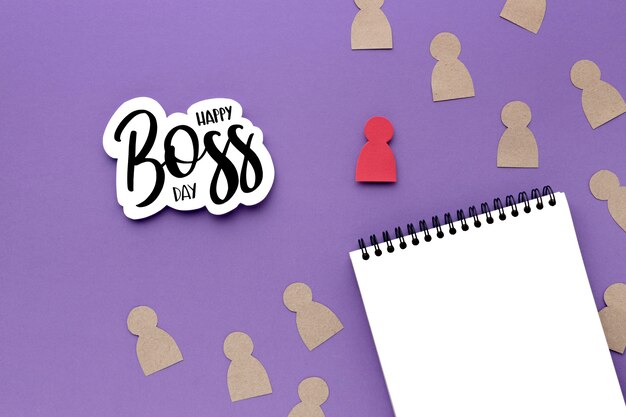 Top view of boss day concept