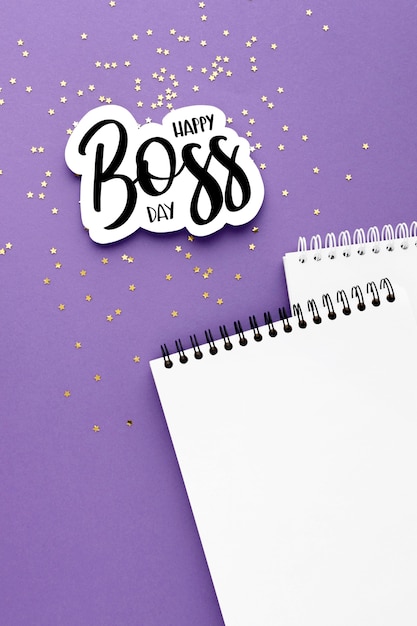 top view of boss day concept