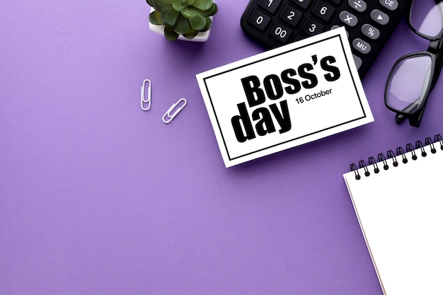 Top view of boss day concept