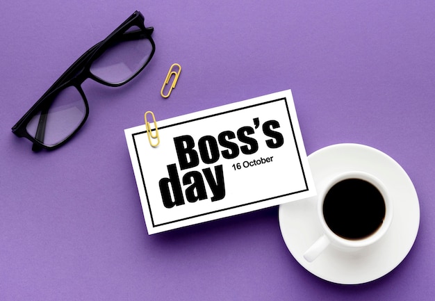 Free photo top view of boss day concept