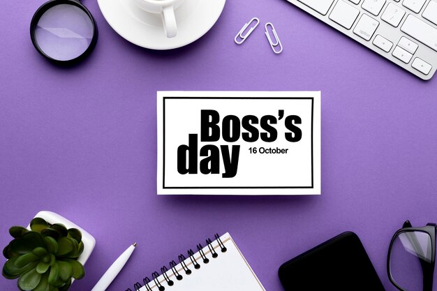 Top view of boss day concept