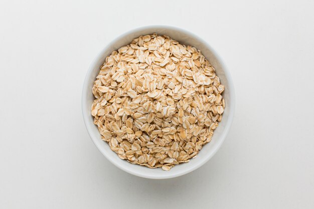 Top view bowl of cereals