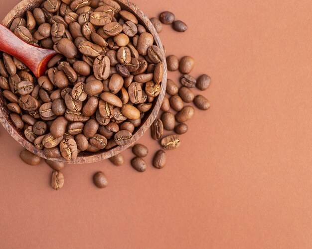 コーヒー豆のトップビューボウル