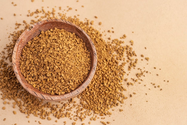 Top view bowl with coffee powder