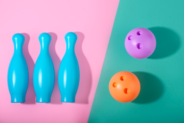 Top view bowling pins arrangement