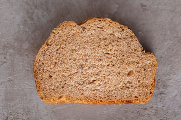 Top view bread slice