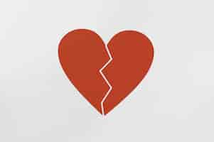 Free photo top view of broken heart background