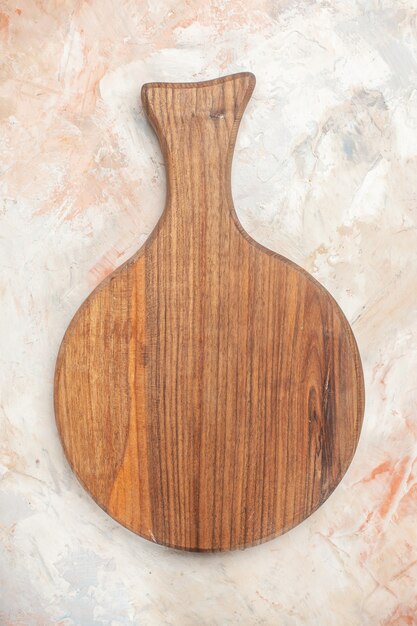 Top view brown cutting board