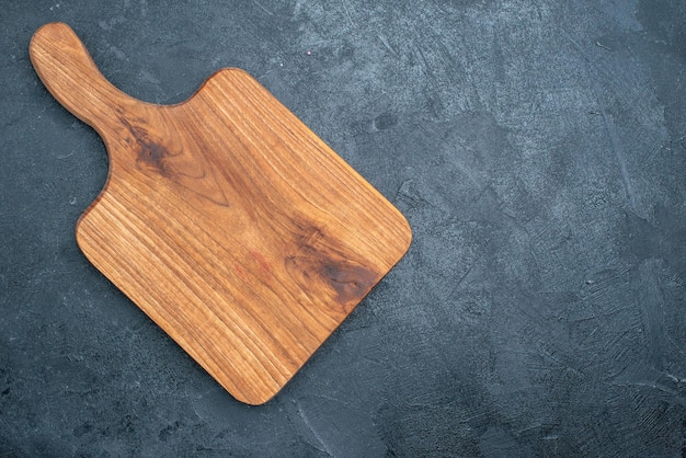 Top view brown wooden desk