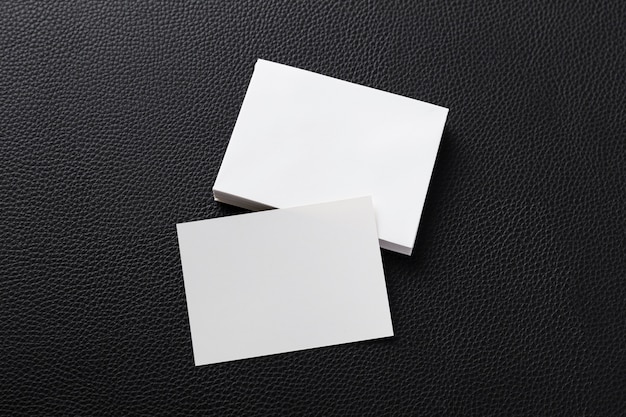 Free photo top view bunch of white business cards