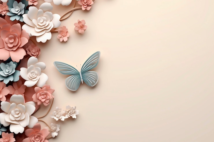 Free Photo top view butterflies with copy space