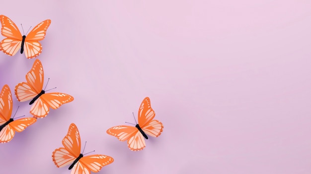 Free photo top view butterflies with copy space