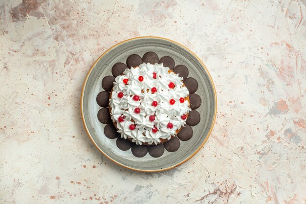 Top view cake with pastry cream