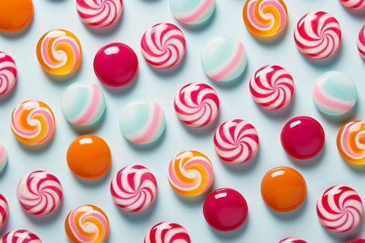 Free Photo top view on candies pattern