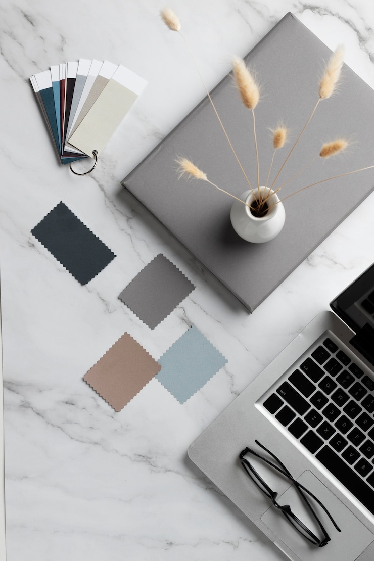 Free Photo top view over career guidance items for designers