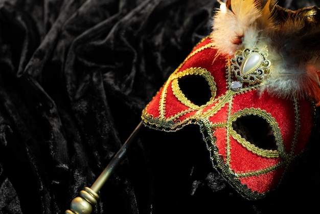 Top view of a carnival mask