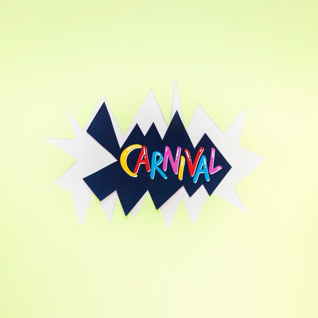 Top view of carnival on paper cut-out