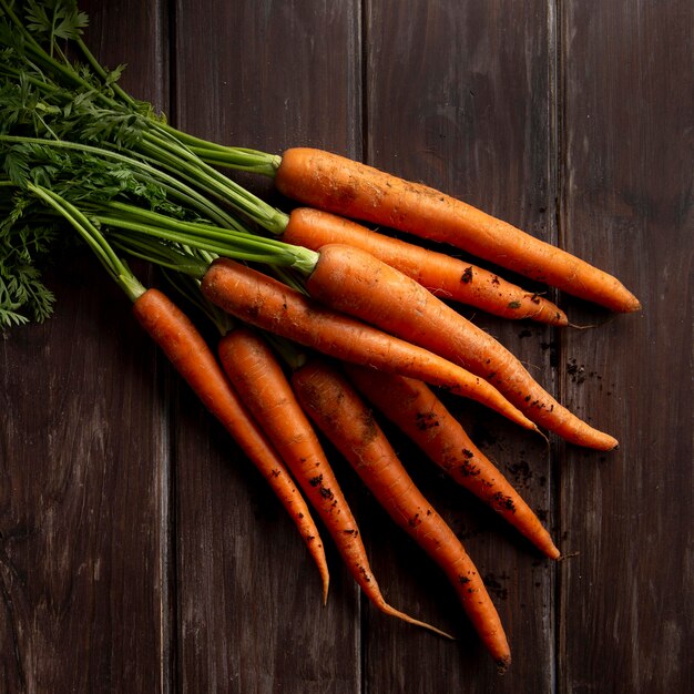 Top view of carrots