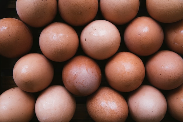 Top view carton of eggs 