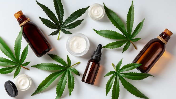 Free Photo top view cbd treatment still life