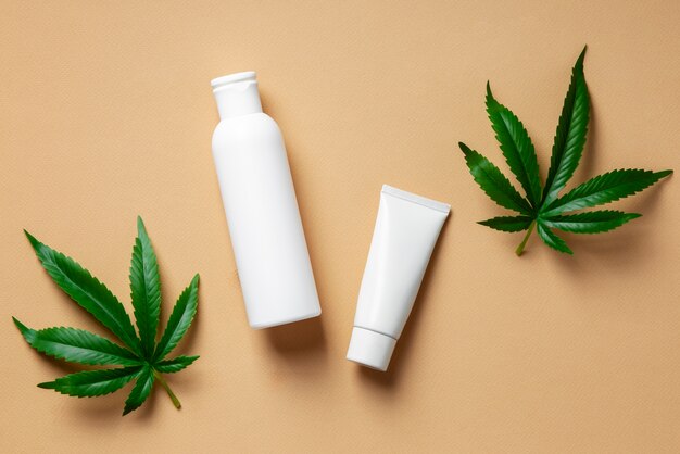 Top view cbd treatment still life