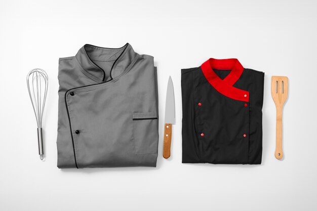 Top view over chef attire