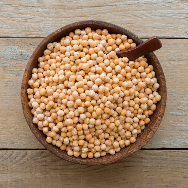 Top view of chickpeas beans concept