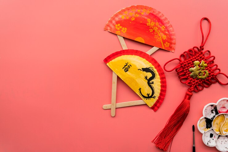Free Photo top view chinese new year composition with copyspace