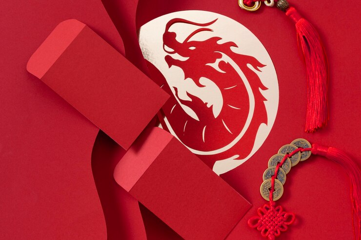 Free Photo top view of chinese new year concept